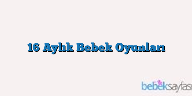 16 Aylık Bebek Oyunları