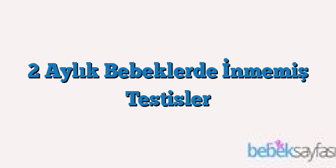2 Aylık Bebeklerde İnmemiş Testisler