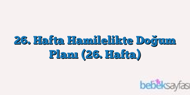 26. Hafta Hamilelikte Doğum Planı (26. Hafta)