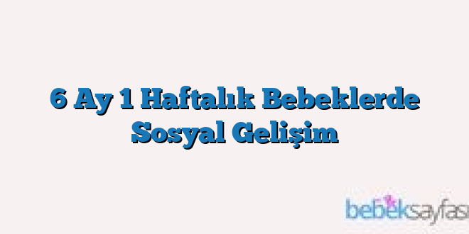 6 Ay 1 Haftalık Bebeklerde Sosyal Gelişim