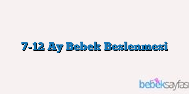 7-12 Ay Bebek Beslenmesi