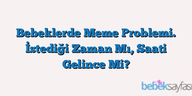 Bebeklerde Meme Problemi. İstediği Zaman Mı, Saati Gelince Mi?