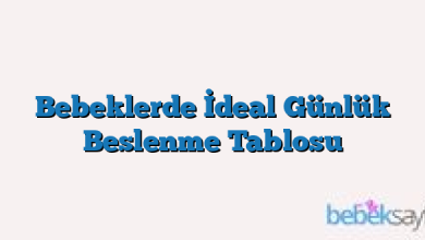 Bebeklerde İdeal Günlük Beslenme Tablosu