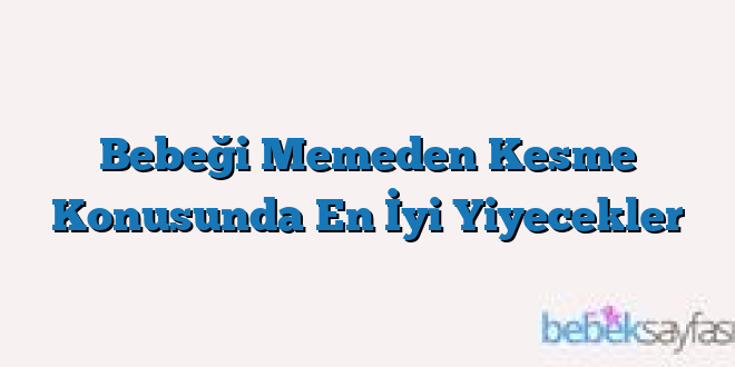 Bebeği Memeden Kesme Konusunda En İyi Yiyecekler