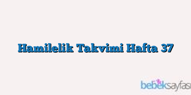 Hamilelik Takvimi Hafta 37