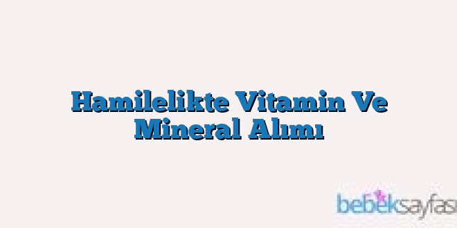 Hamilelikte Vitamin Ve Mineral Alımı