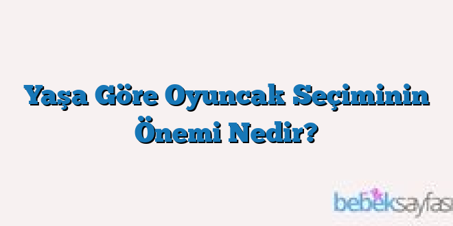 Yaşa Göre Oyuncak Seçiminin Önemi Nedir?