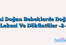 Yeni Doğan Bebeklerde Doğum Lekesi Ve Döküntüler -2-