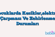 Çocuklarda Kesikler,elektrik Çarpması Ve Zehirlenme Durumları