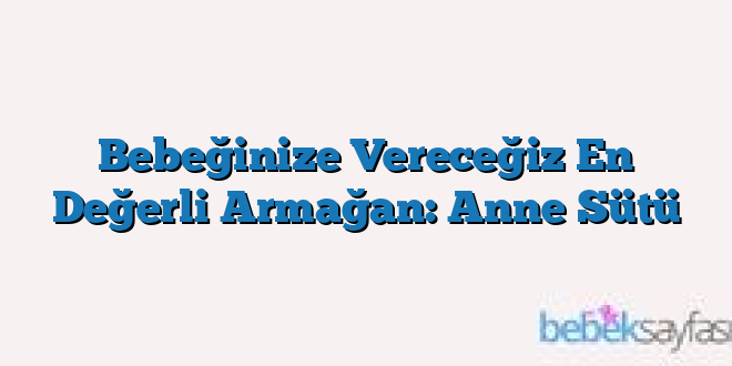 Bebeğinize Vereceğiz En Değerli Armağan: Anne Sütü