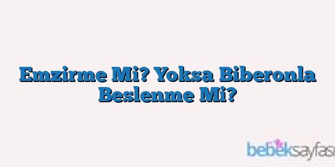 Emzirme Mi? Yoksa Biberonla Beslenme Mi?