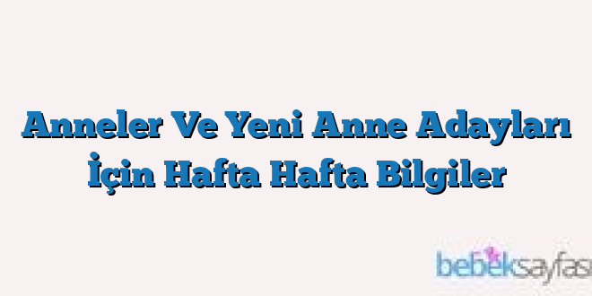 Anneler Ve Yeni Anne Adayları İçin Hafta Hafta Bilgiler