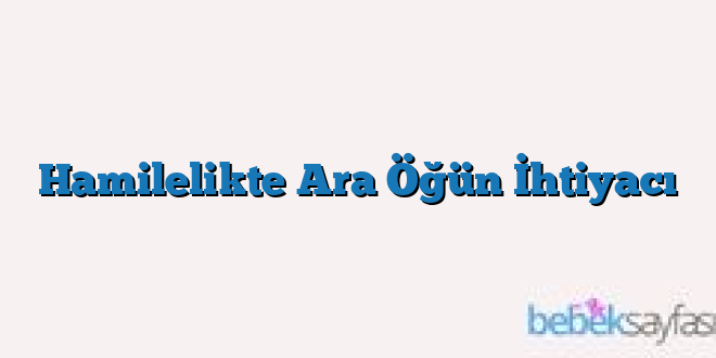 Hamilelikte Ara Öğün İhtiyacı