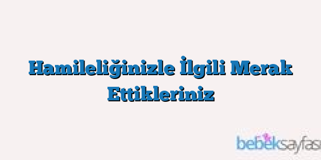 Hamileliğinizle İlgili Merak Ettikleriniz