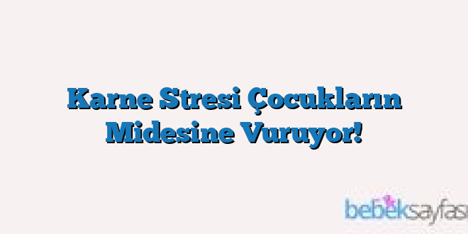 Karne Stresi Çocukların Midesine Vuruyor!